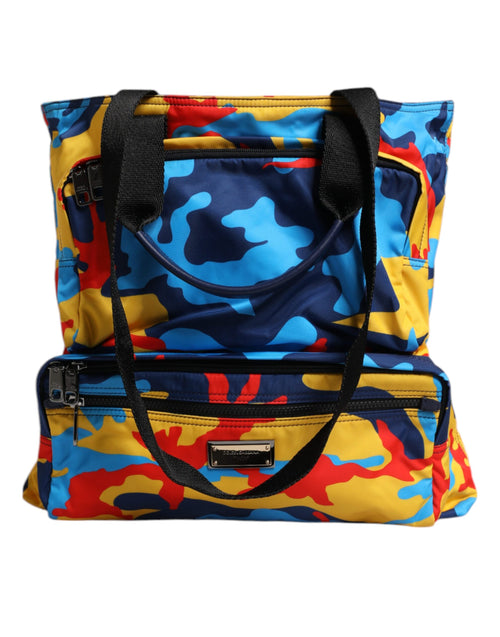 Dolce & Gabbana Multicolor Camouflage Nylon Shopping Tote Bag - ClickThatClicks 