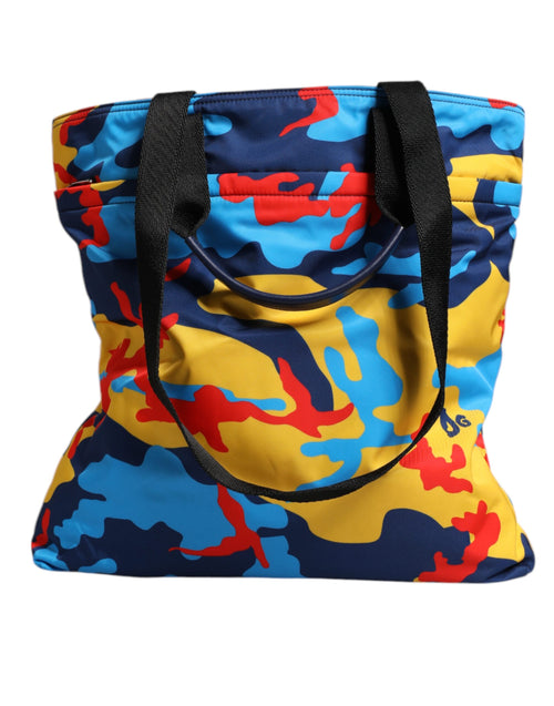 Dolce & Gabbana Multicolor Camouflage Nylon Shopping Tote Bag - ClickThatClicks 