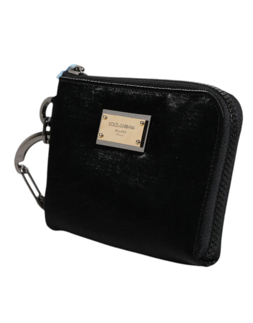 Dolce & Gabbana Black Nylon Logo Plaque Keyring Pouch Clutch Bag - ClickThatClicks 