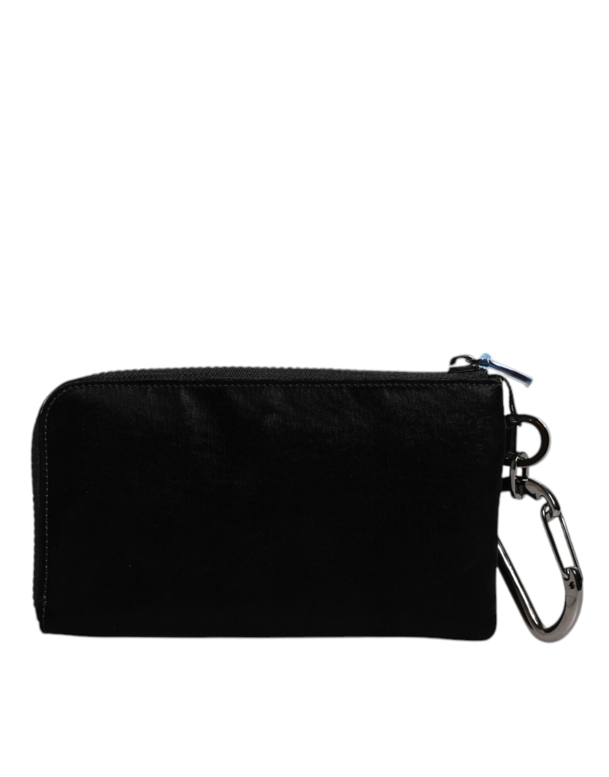 Dolce & Gabbana Black Nylon Logo Plaque Keyring Pouch Clutch Bag - ClickThatClicks 