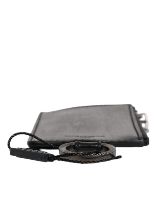 Dolce & Gabbana Black Horse Leather Lanyard Logo Card Holder Wallet - ClickThatClicks 