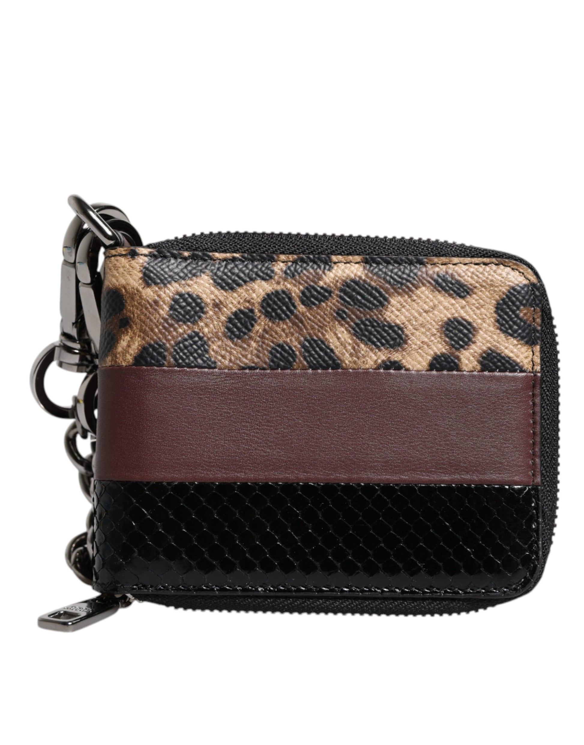 Dolce & Gabbana Multicolor Leopard Leather DG Bifold Card Holder Wallet - ClickThatClicks 