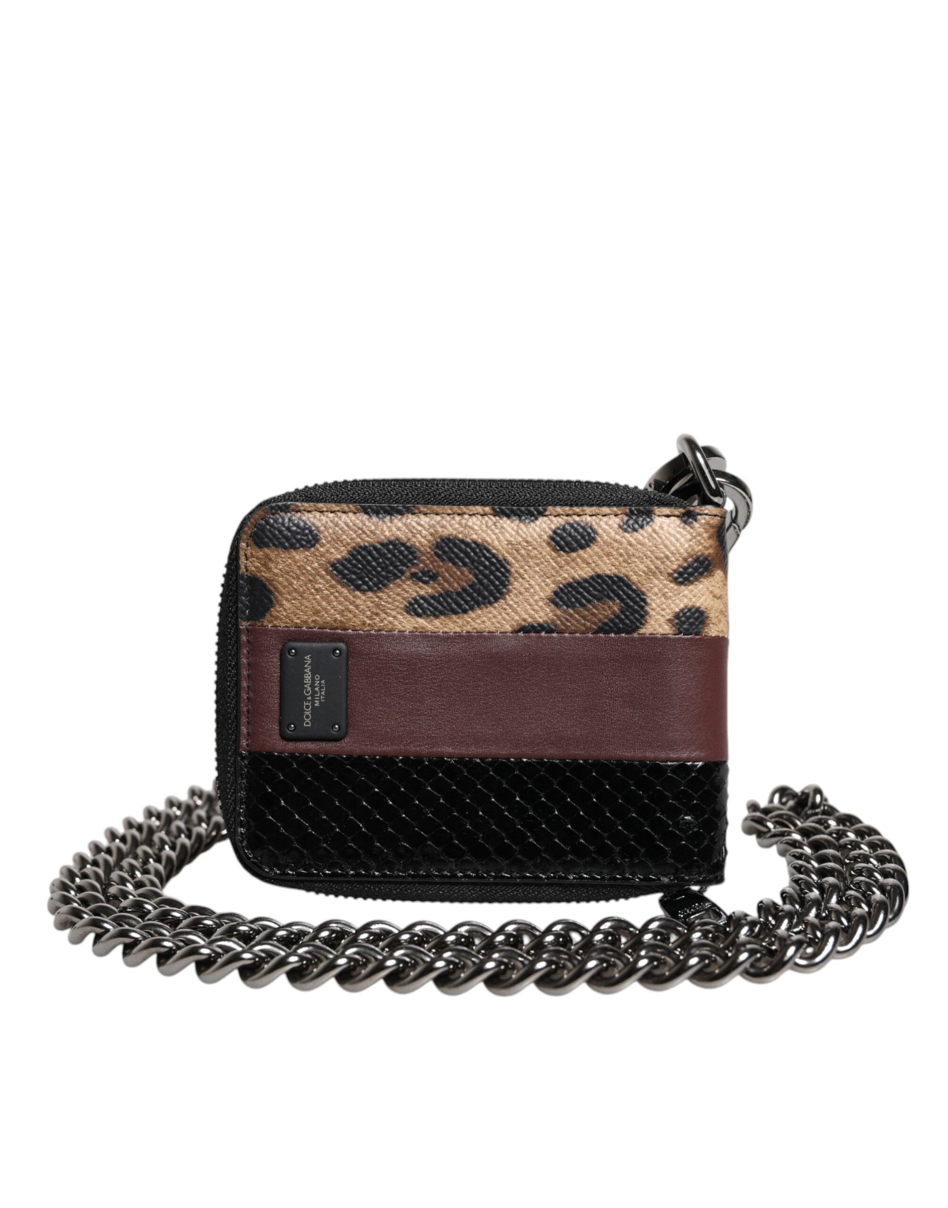 Dolce & Gabbana Multicolor Leopard Leather DG Bifold Card Holder Wallet - ClickThatClicks 