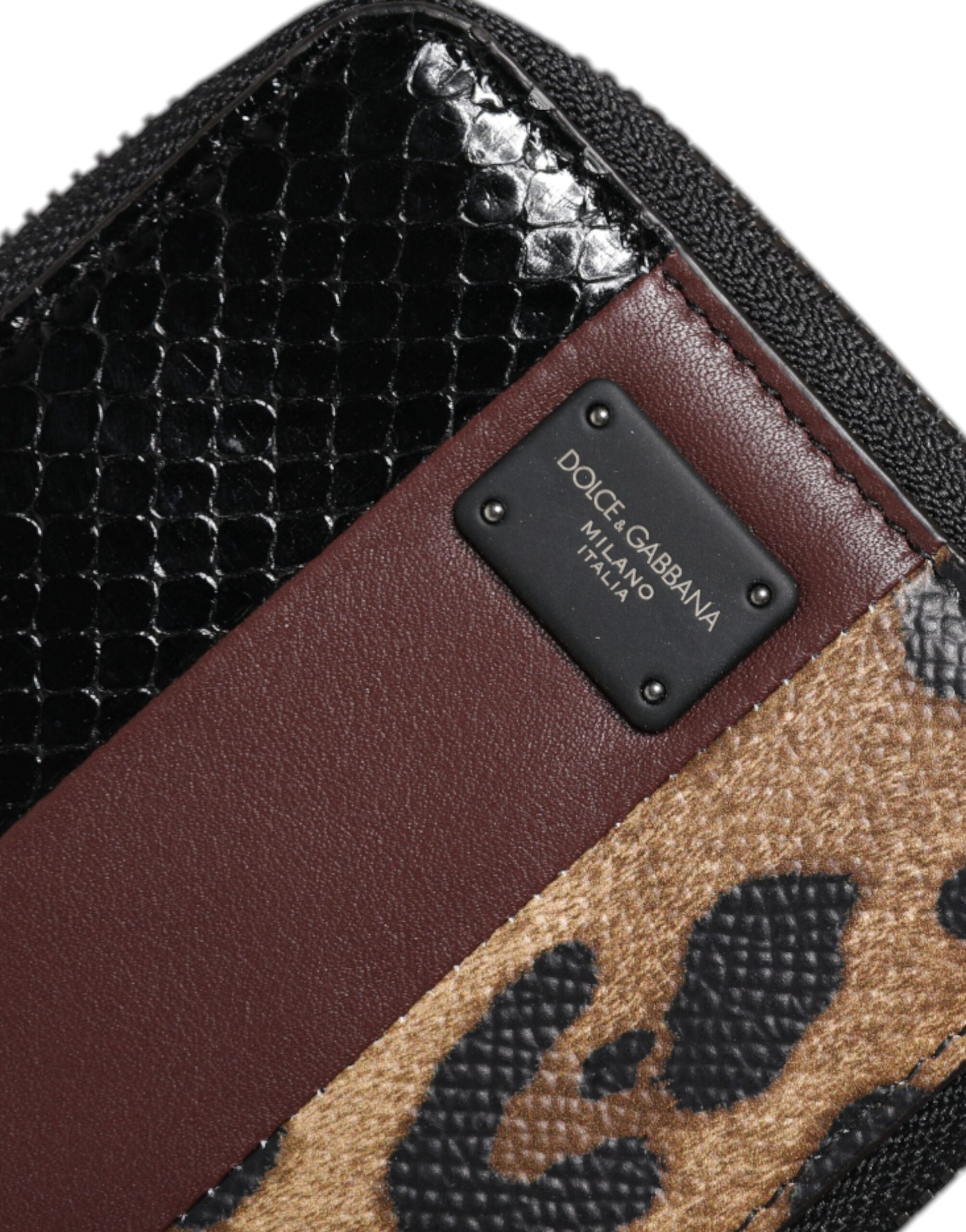 Dolce & Gabbana Multicolor Leopard Leather DG Bifold Card Holder Wallet - ClickThatClicks 