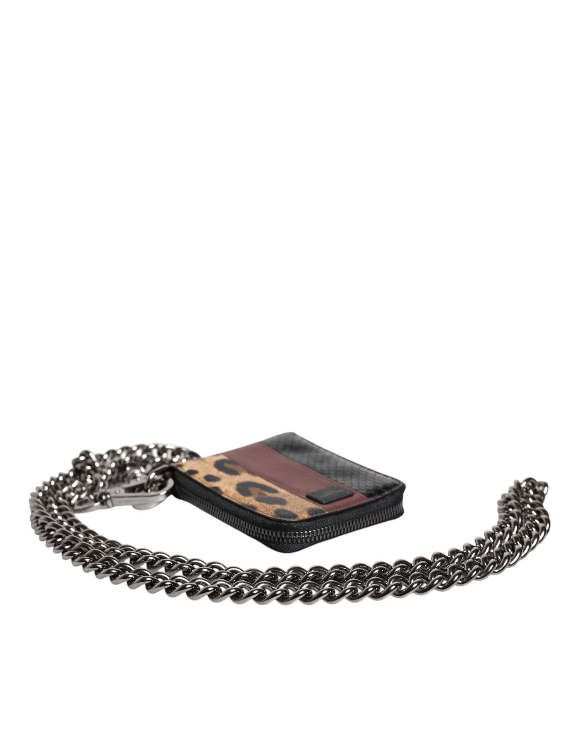 Dolce & Gabbana Multicolor Leopard Leather DG Bifold Card Holder Wallet - ClickThatClicks 