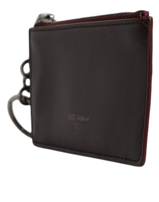 Dolce & Gabbana Brown Calfskin Leather DG Logo Card Holder Wallet - ClickThatClicks 