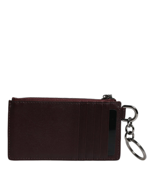 Dolce & Gabbana Brown Calfskin Leather DG Logo Card Holder Wallet - ClickThatClicks 