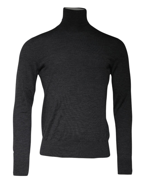 Dolce & Gabbana Gray Wool Knit Turtleneck Pullover Sweater - ClickThatClicks 