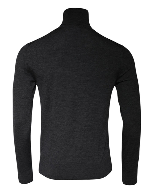 Dolce & Gabbana Gray Wool Knit Turtleneck Pullover Sweater - ClickThatClicks 