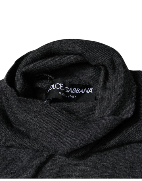 Dolce & Gabbana Gray Wool Knit Turtleneck Pullover Sweater - ClickThatClicks 