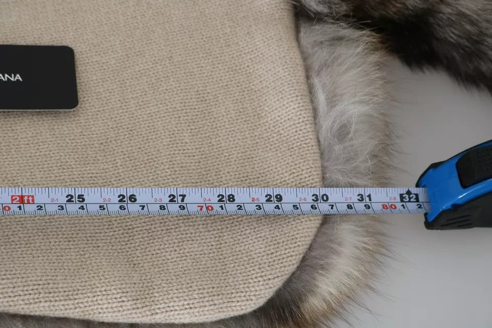 Dolce & Gabbana Brown Fox Tail Fur Shawl Neck Wrap Cover Collar Scarf - ClickThatClicks 