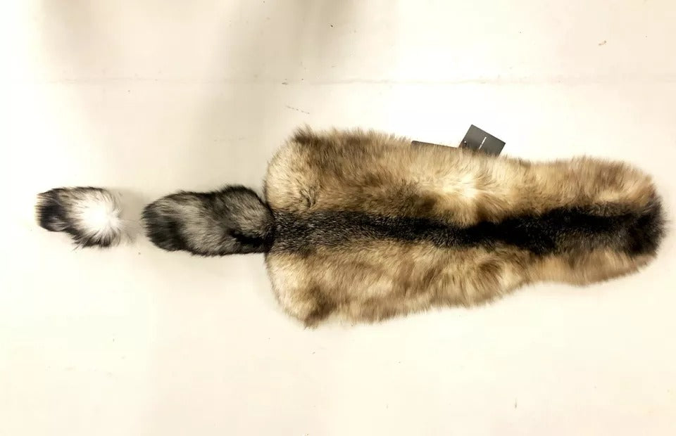 Dolce & Gabbana Brown Fox Tail Fur Shawl Neck Wrap Cover Collar Scarf - ClickThatClicks 