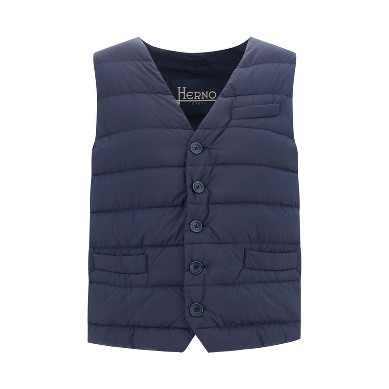 Herno Blue Polyamide Sleveless Jacket