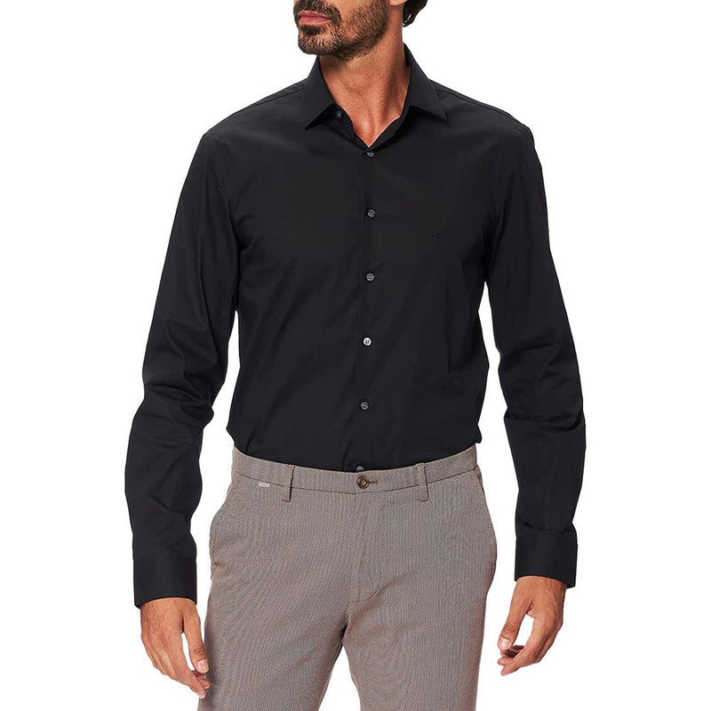 Calvin Klein Black Cotton Dress Shirt
