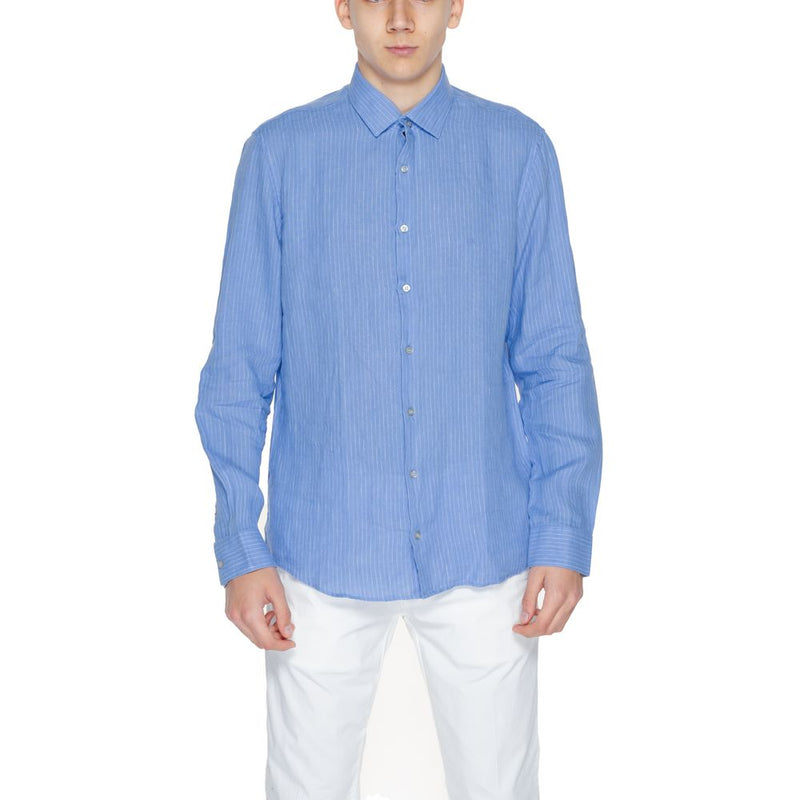 Calvin Klein Blue Linen Dress Shirt