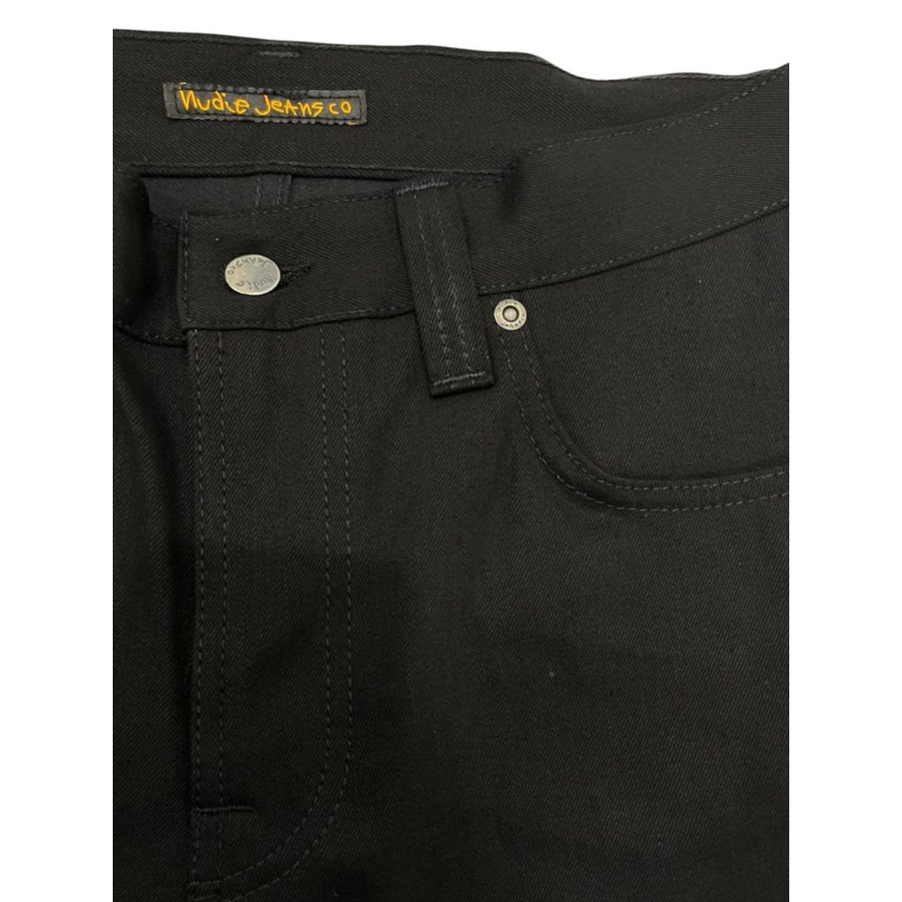 Nudie Jeans Black Cotton Men Jeans - ClickThatClicks 