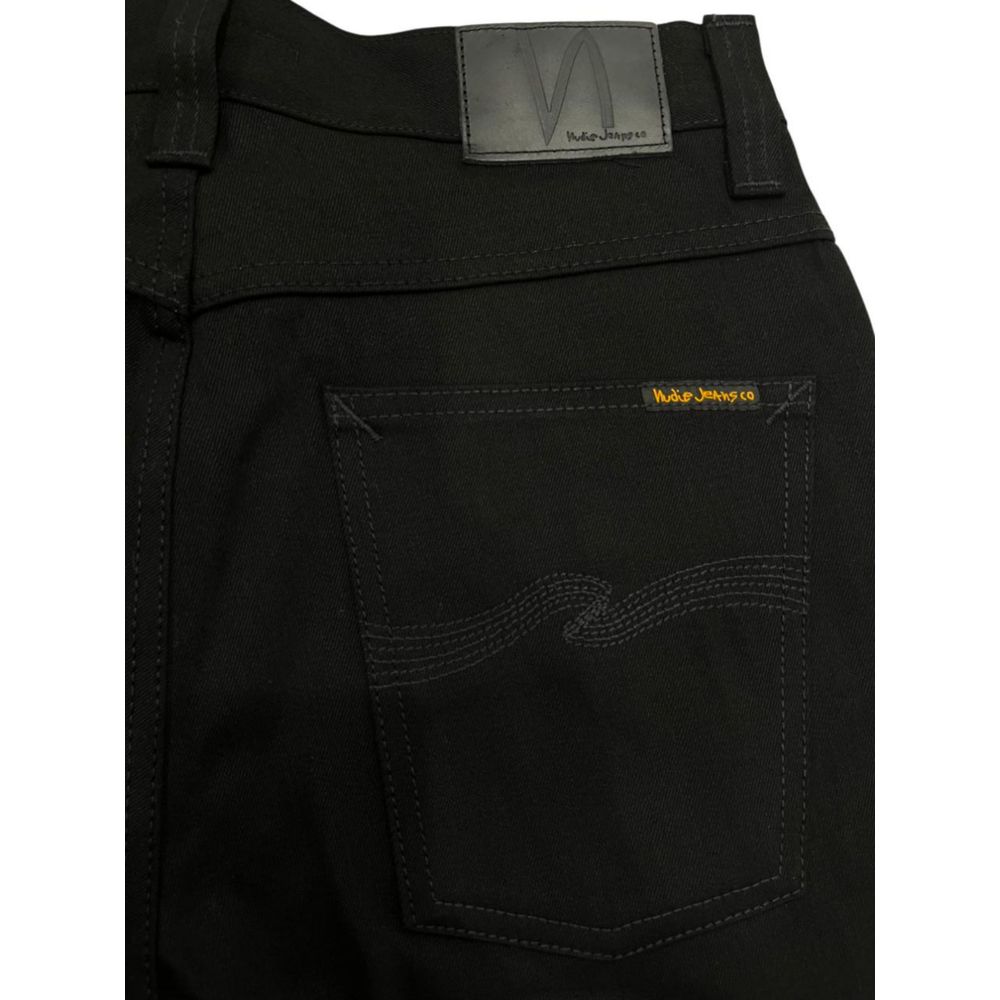 Nudie Jeans Black Cotton Men Jeans - ClickThatClicks 