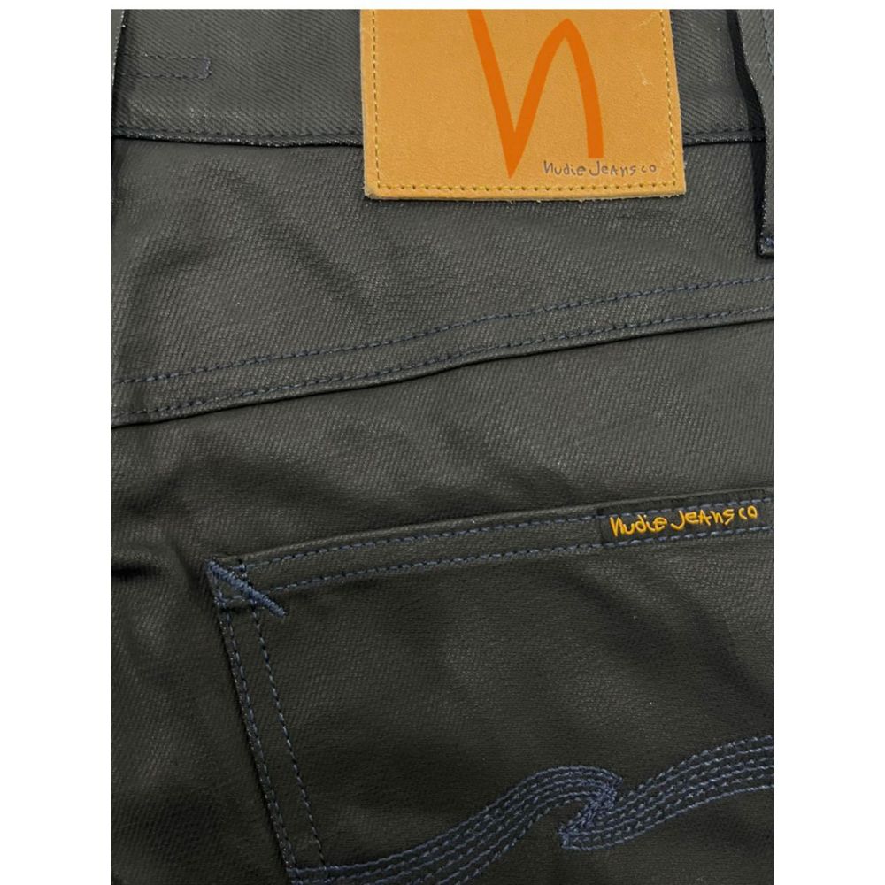 Nudie Jeans Black Cotton Men Jeans - ClickThatClicks 