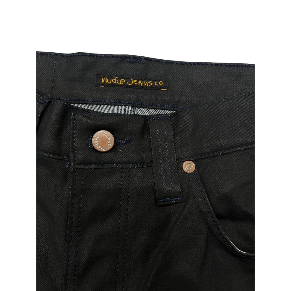 Nudie Jeans Black Cotton Men Jeans - ClickThatClicks 
