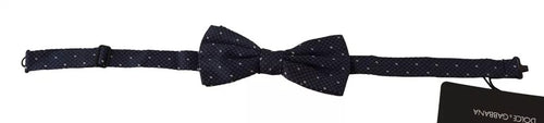 Dolce & Gabbana Blue Patterned Silk Adjustable Neck Bow Tie Men - ClickThatClicks 