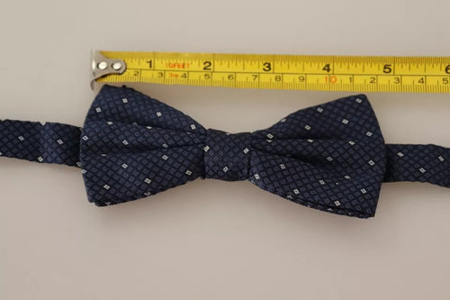 Dolce & Gabbana Blue Patterned Silk Adjustable Neck Bow Tie Men - ClickThatClicks 