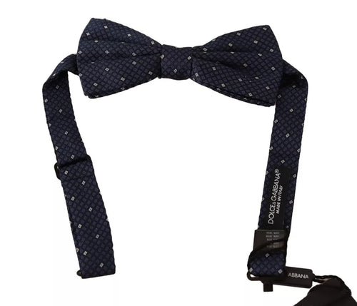 Dolce & Gabbana Blue Patterned Silk Adjustable Neck Bow Tie Men - ClickThatClicks 