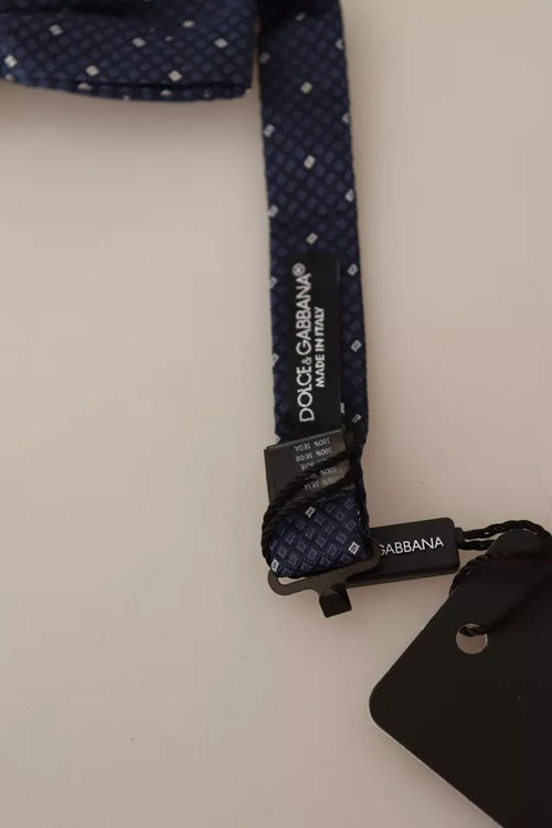 Dolce & Gabbana Blue Patterned Silk Adjustable Neck Bow Tie Men - ClickThatClicks 