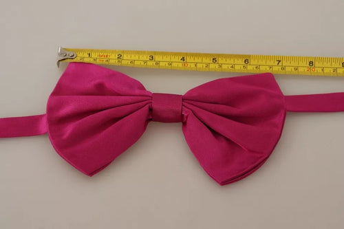 Dolce & Gabbana Pink 100% Silk Adjustable Neck Bow Tie Men - ClickThatClicks 