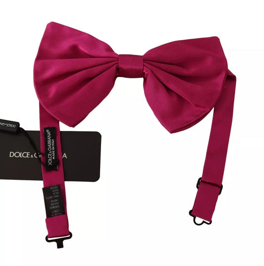 Dolce & Gabbana Pink 100% Silk Adjustable Neck Bow Tie Men - ClickThatClicks