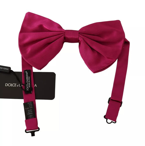 Dolce & Gabbana Pink 100% Silk Adjustable Neck Bow Tie Men - ClickThatClicks 