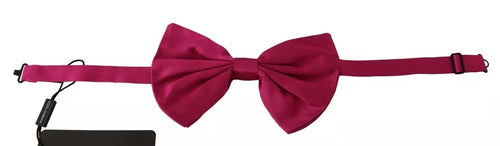 Dolce & Gabbana Pink 100% Silk Adjustable Neck Bow Tie Men - ClickThatClicks 
