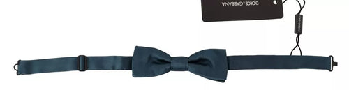 Dolce & Gabbana Blue 100% Silk Adjustable Neck Bow Tie Mens - ClickThatClicks 