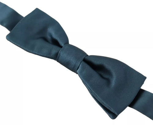 Dolce & Gabbana Blue 100% Silk Adjustable Neck Bow Tie Mens - ClickThatClicks 