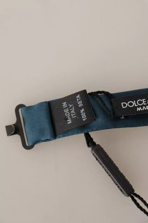 Dolce & Gabbana Blue 100% Silk Adjustable Neck Bow Tie Mens - ClickThatClicks 