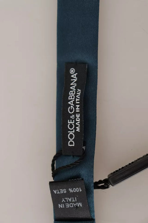 Dolce & Gabbana Blue 100% Silk Adjustable Neck Bow Tie Mens - ClickThatClicks 