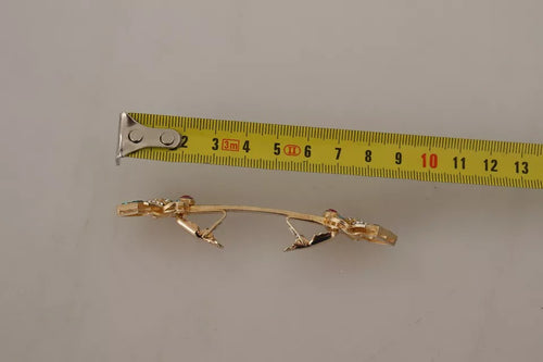 Dolce & Gabbana Gold Plated 925 Sterling Silver Crystal Collar Stop Brooch - ClickThatClicks 