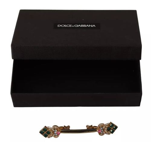 Dolce & Gabbana Gold Plated 925 Sterling Silver Crystal Collar Stop Brooch - ClickThatClicks 