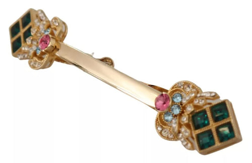 Dolce & Gabbana Gold Plated 925 Sterling Silver Crystal Collar Stop Brooch - ClickThatClicks 