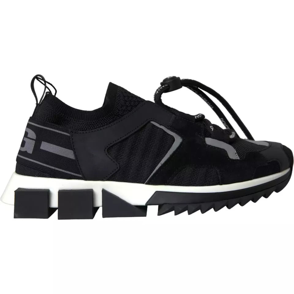 Dolce & Gabbana Black White Logo Sorrento Mens Sneakers Shoes - ClickThatClicks 