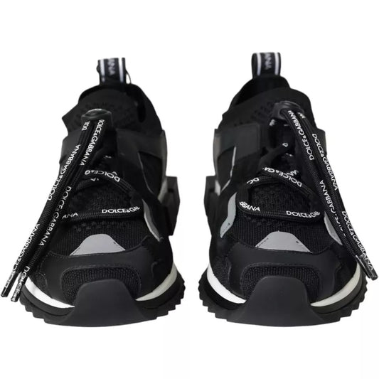 Dolce & Gabbana Black White Logo Sorrento Mens Sneakers Shoes - ClickThatClicks 