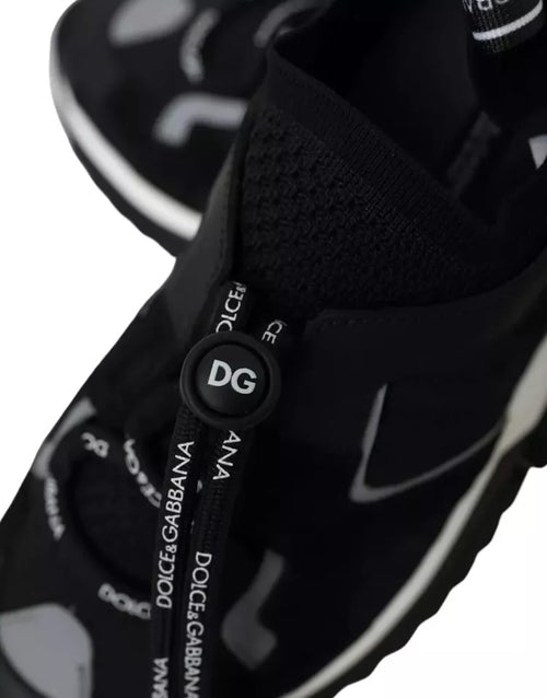 Dolce & Gabbana Black White Logo Sorrento Mens Sneakers Shoes - ClickThatClicks 