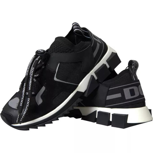 Dolce & Gabbana Black White Logo Sorrento Mens Sneakers Shoes - ClickThatClicks 