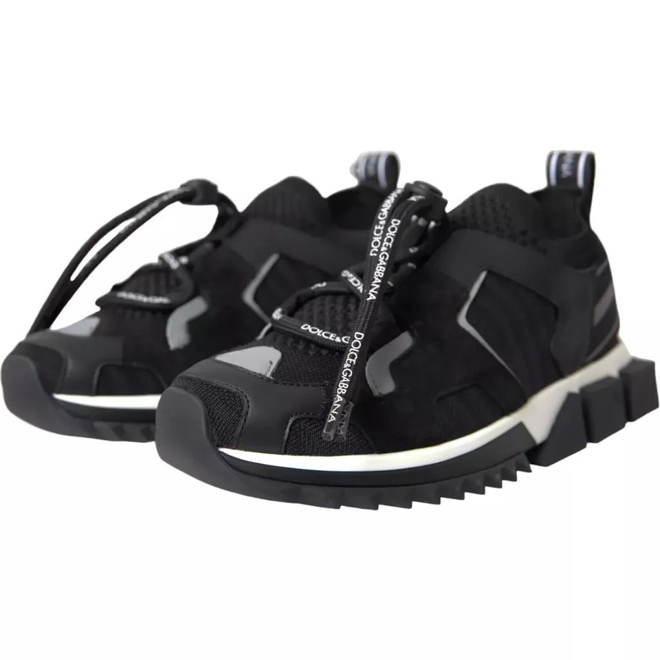 Dolce & Gabbana Black White Logo Sorrento Mens Sneakers Shoes - ClickThatClicks 
