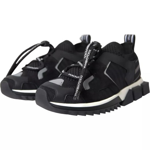 Dolce & Gabbana Black White Logo Sorrento Mens Sneakers Shoes - ClickThatClicks 