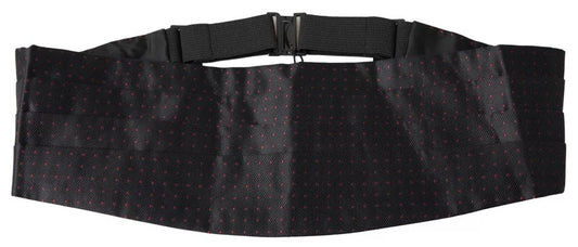 Dolce & Gabbana Black Silk Dotted Waist Tuxedo Belt Cummerbund - ClickThatClicks