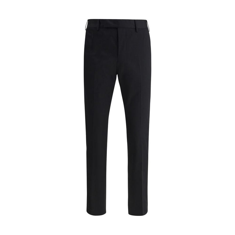 PT Torino Black Cotton Casual Pants