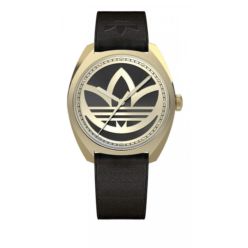 Adidas Black Leather Dress Watch
