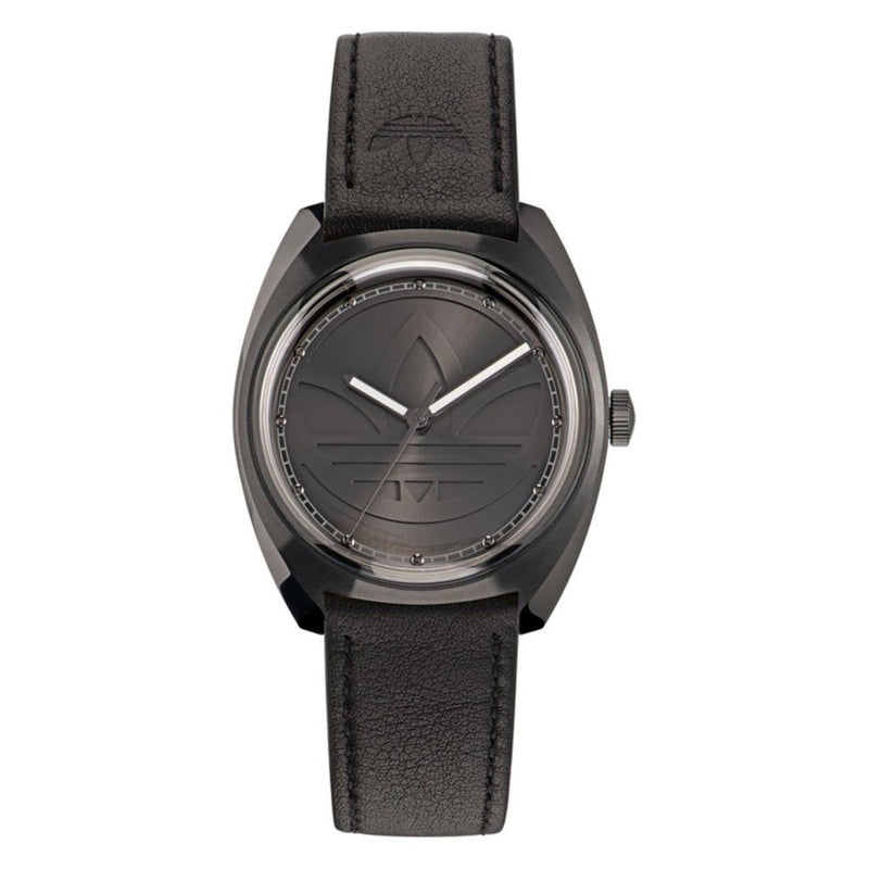 Adidas Black Leather Dress Watch