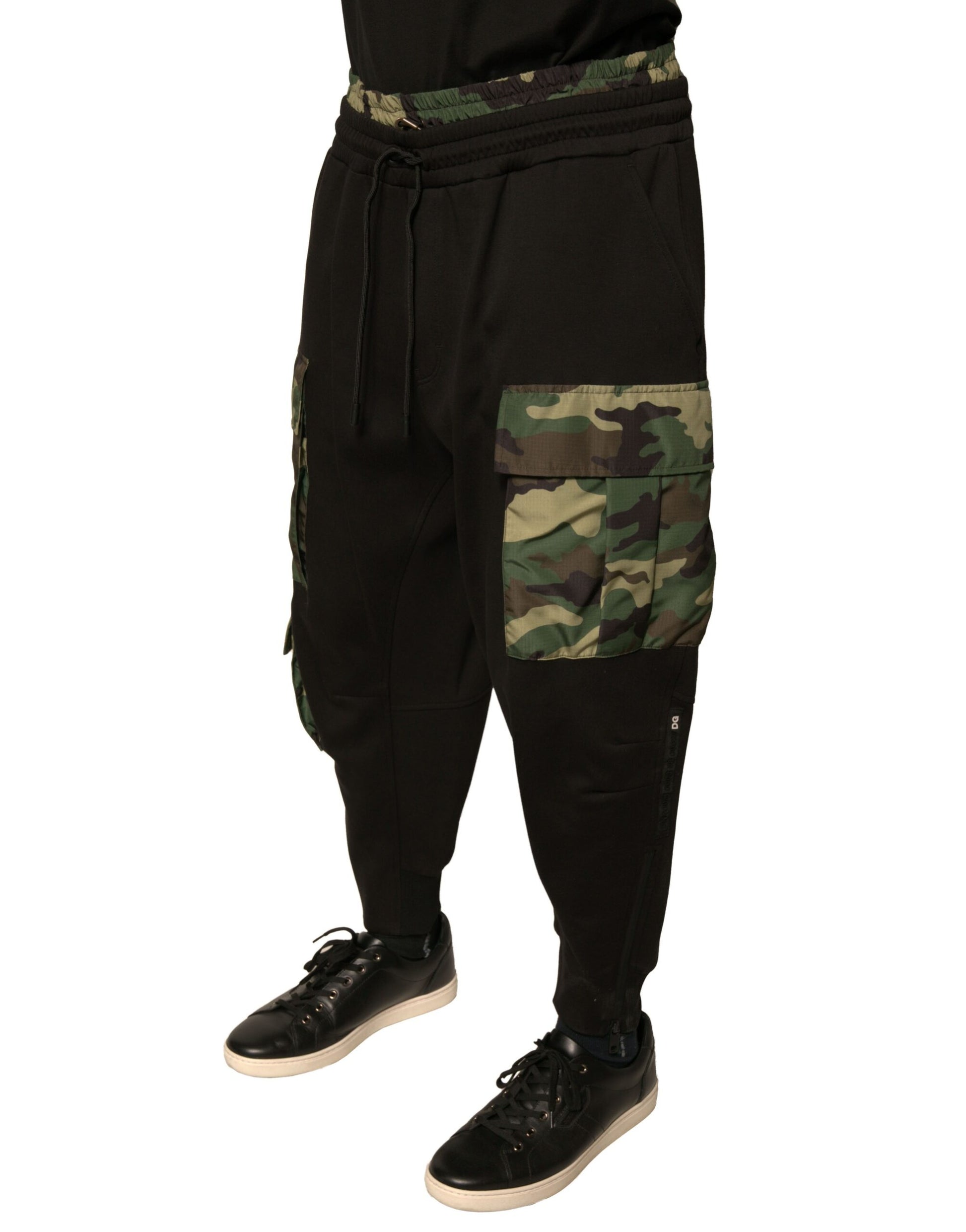 Dolce & Gabbana Black Camouflage Cotton Jogger Cargo Pants - ClickThatClicks 