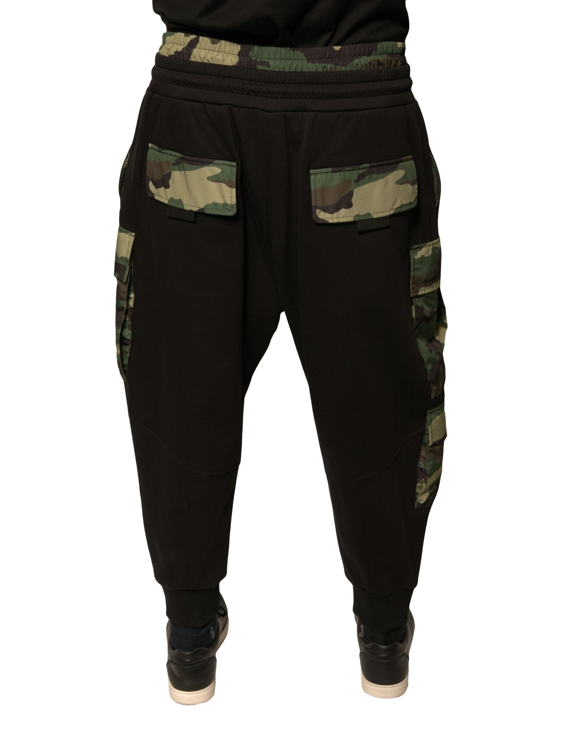 Dolce & Gabbana Black Camouflage Cotton Jogger Cargo Pants - ClickThatClicks 